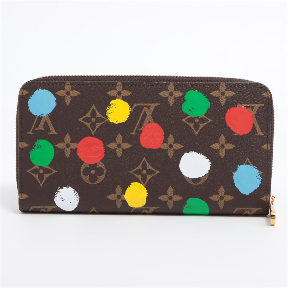 Louis Vuitton x Yayoi Kusama Monogram Zippy Wallet M81864 PVC & leather Zip Round Wallet Brown