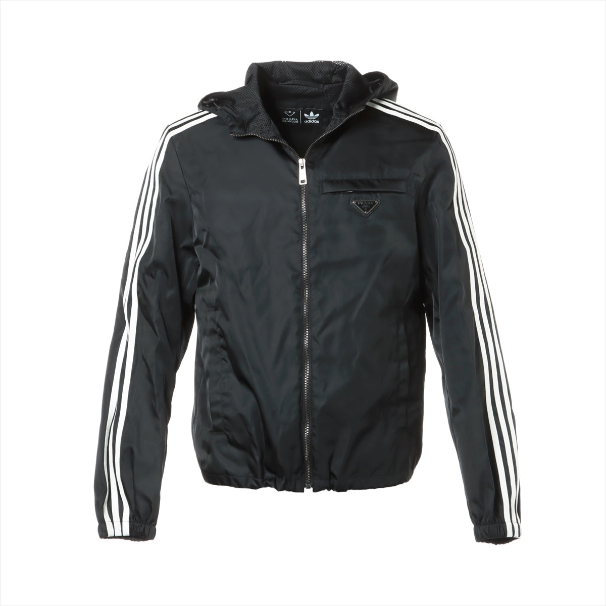 Prada x Adidas Triangle logo 21AW Nylon Blouson 44 Men's Black  RE-NYLON track jacket SGB964