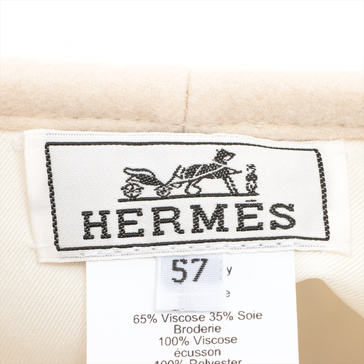 Hermès Finesse Beret Wool White