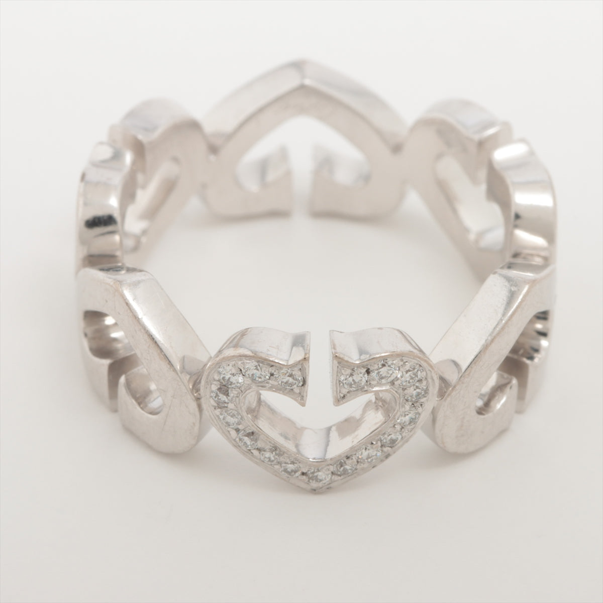 Cartier C Heart diamond rings 750(WG) 6.7g 49
