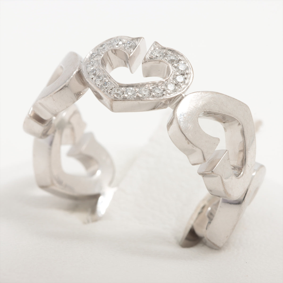 Cartier C Heart diamond rings 750(WG) 6.7g 49