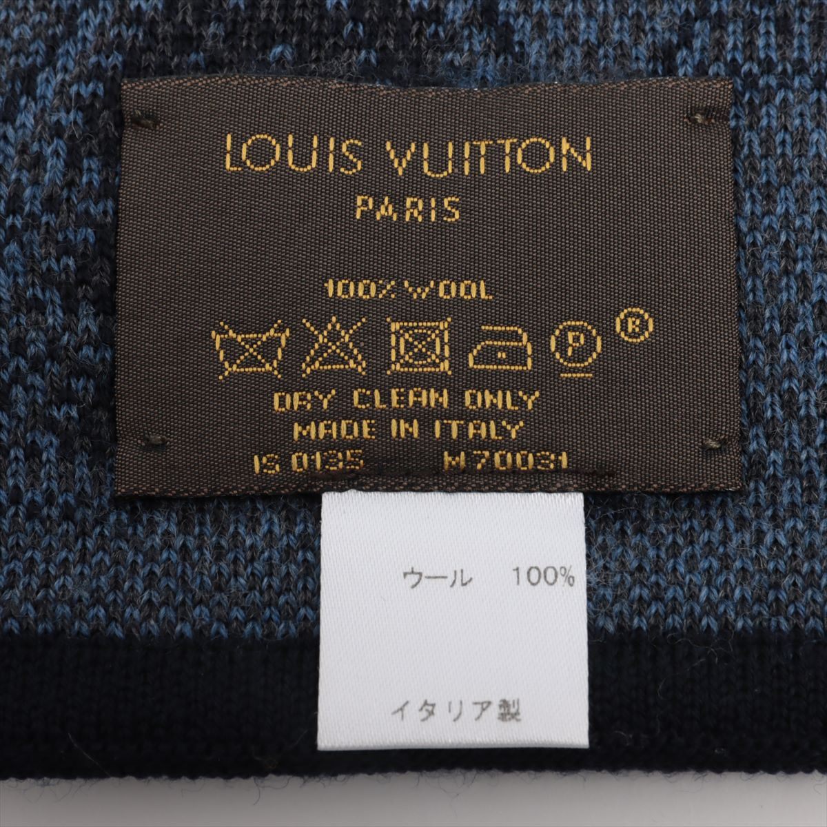 Louis Vuitton M70031 Echarpe Triple V IS0135 Scarf Wool blue x navy