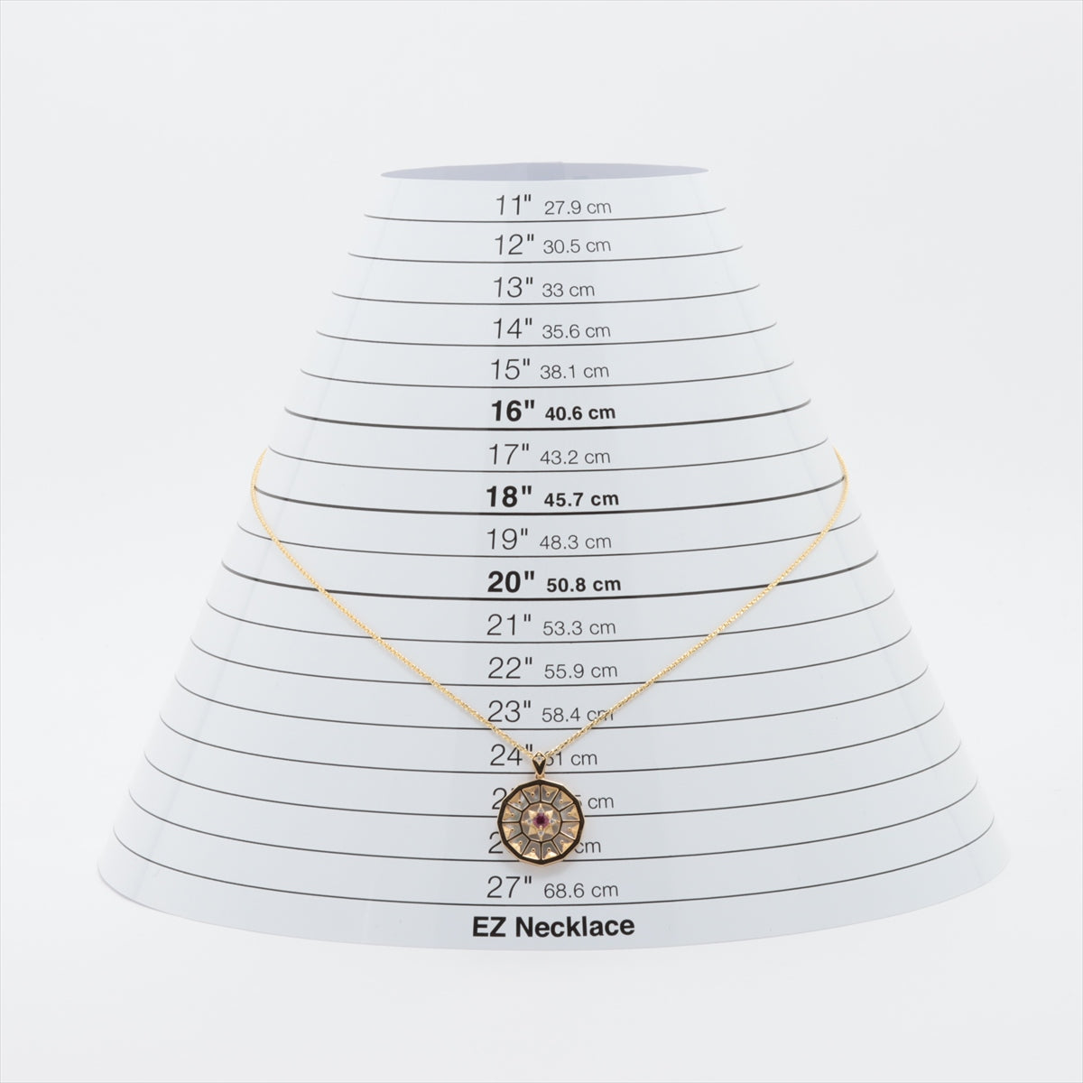 Cristina Han Ruby  shells Diamond Necklace K18(YG) 8.1g 0.24 0.05