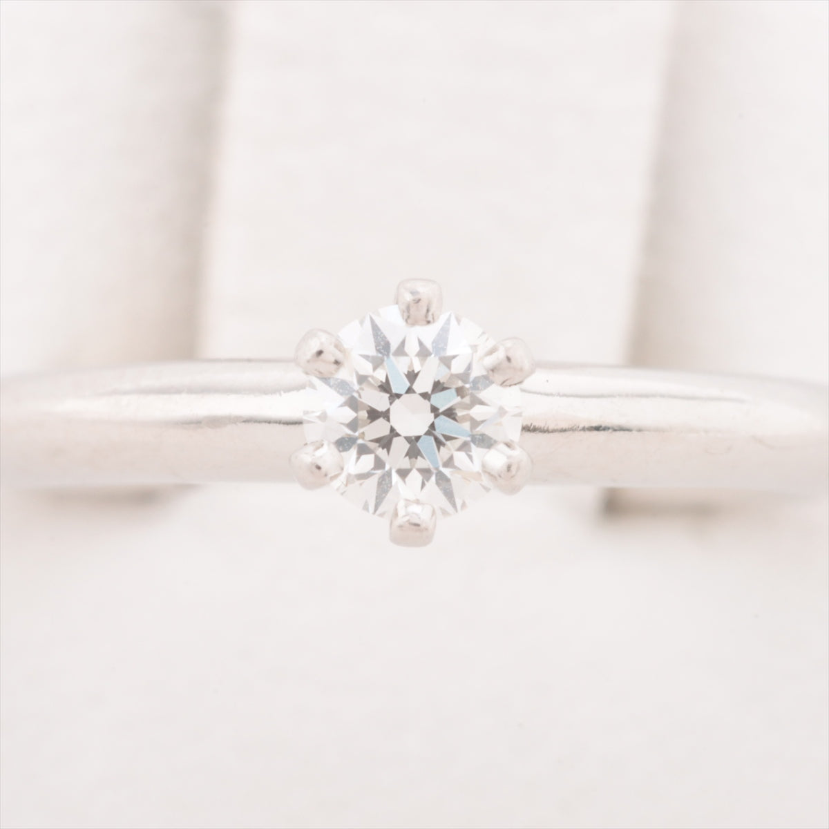 Tiffany Solitaire Diamond Ring Pt950 3.2g 0.21