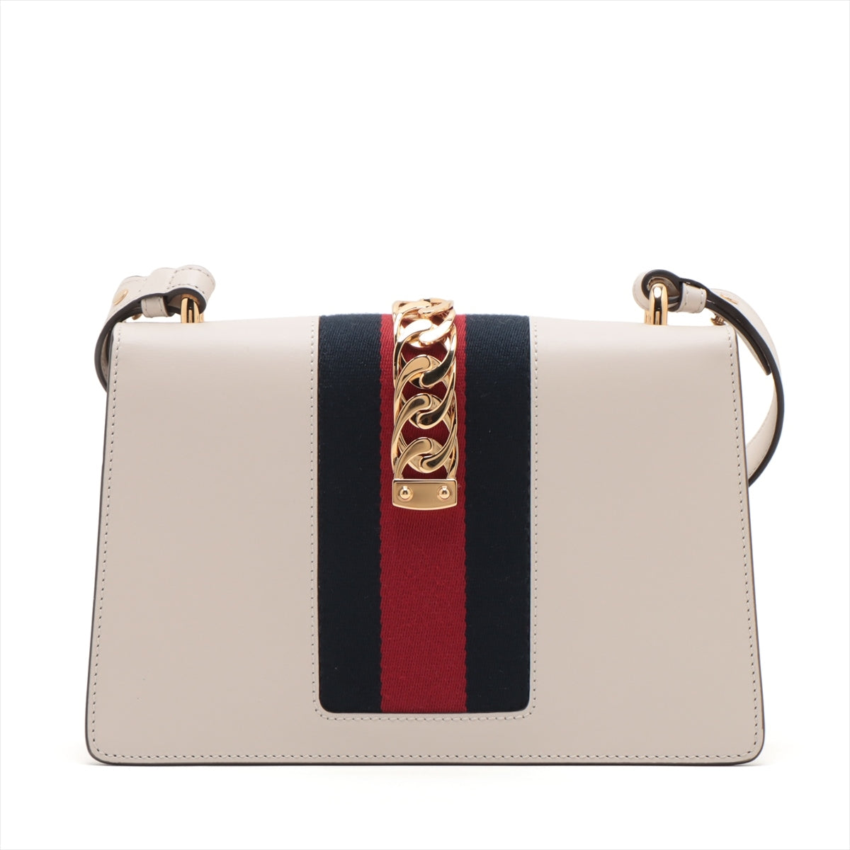Gucci Sylvie Leather Shoulder Bag White 421882