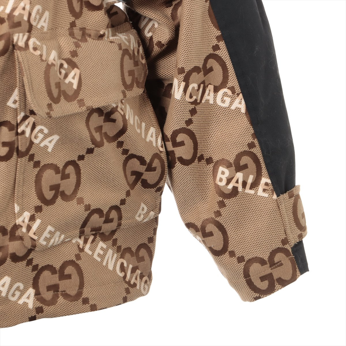 Gucci x Balenciaga 21AW Cotton & Polyester Jacket 36 Ladies' Black × Brown  676426 The Hacker Project Jumbo GG Jacket