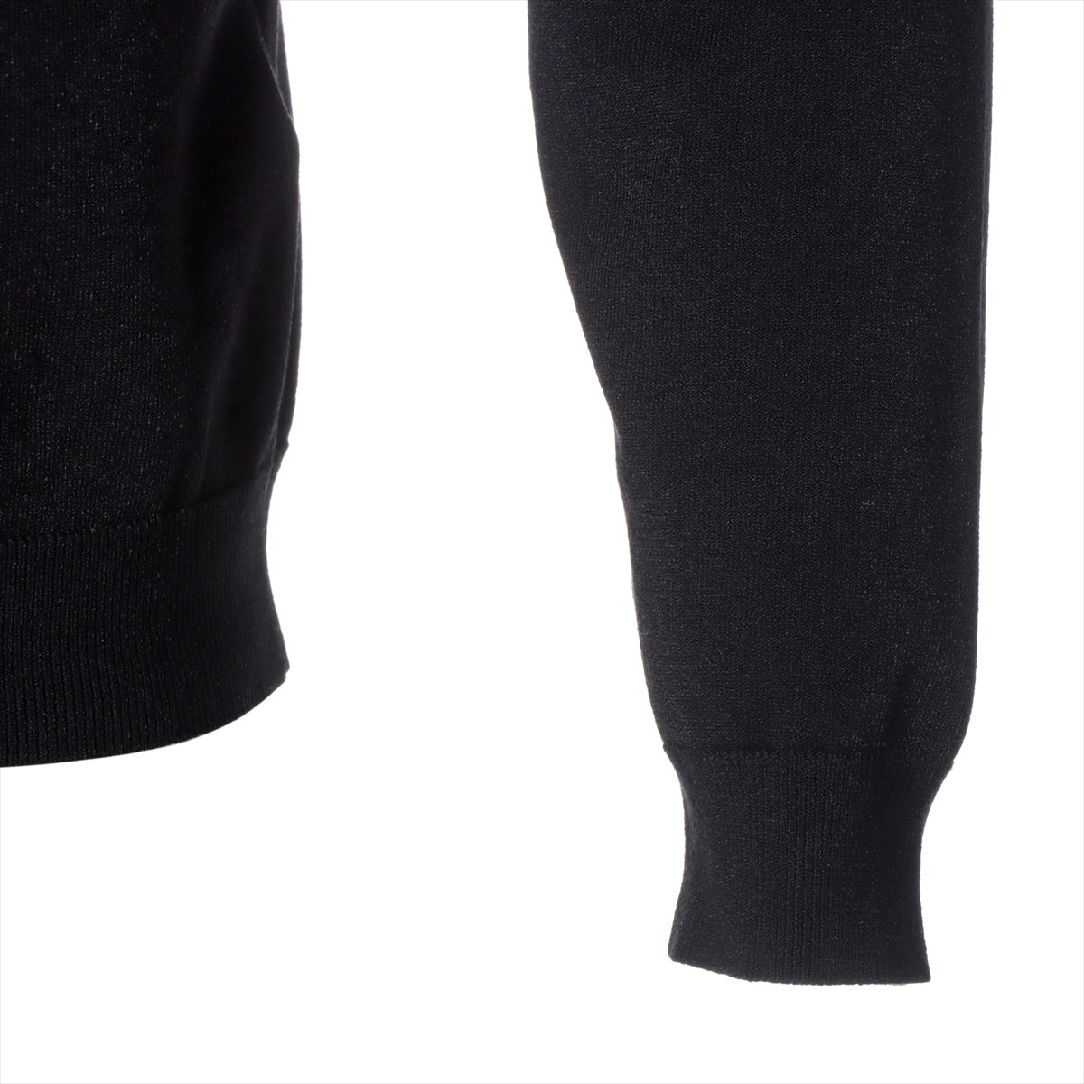 Valentino Polyester × Rayon Knit S Men's Black  logo embroidery crew neck VV3KC12Y75V