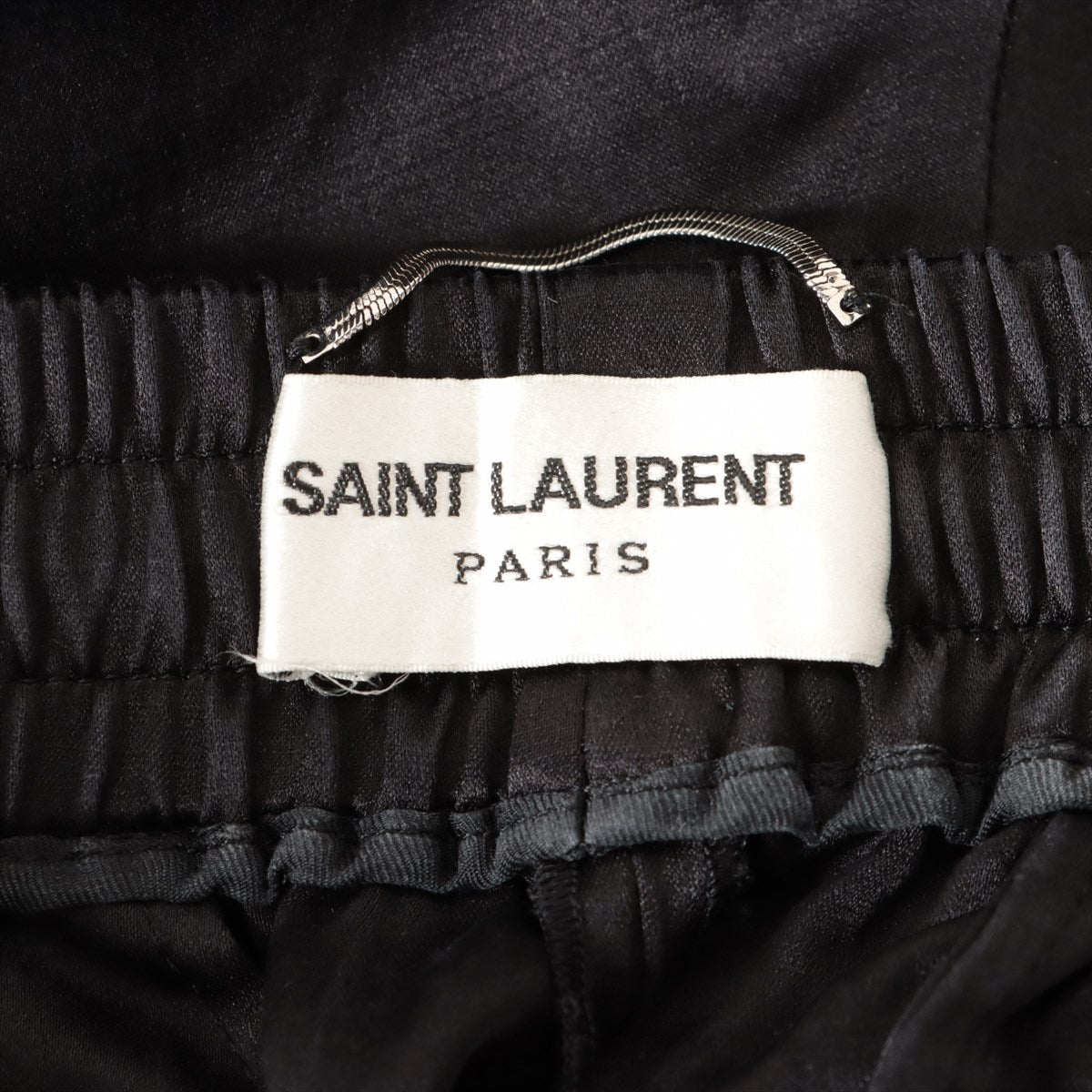 Saint Laurent Paris 22SS Silk x wool Pants 46 Men's Black  691817 jogger pants