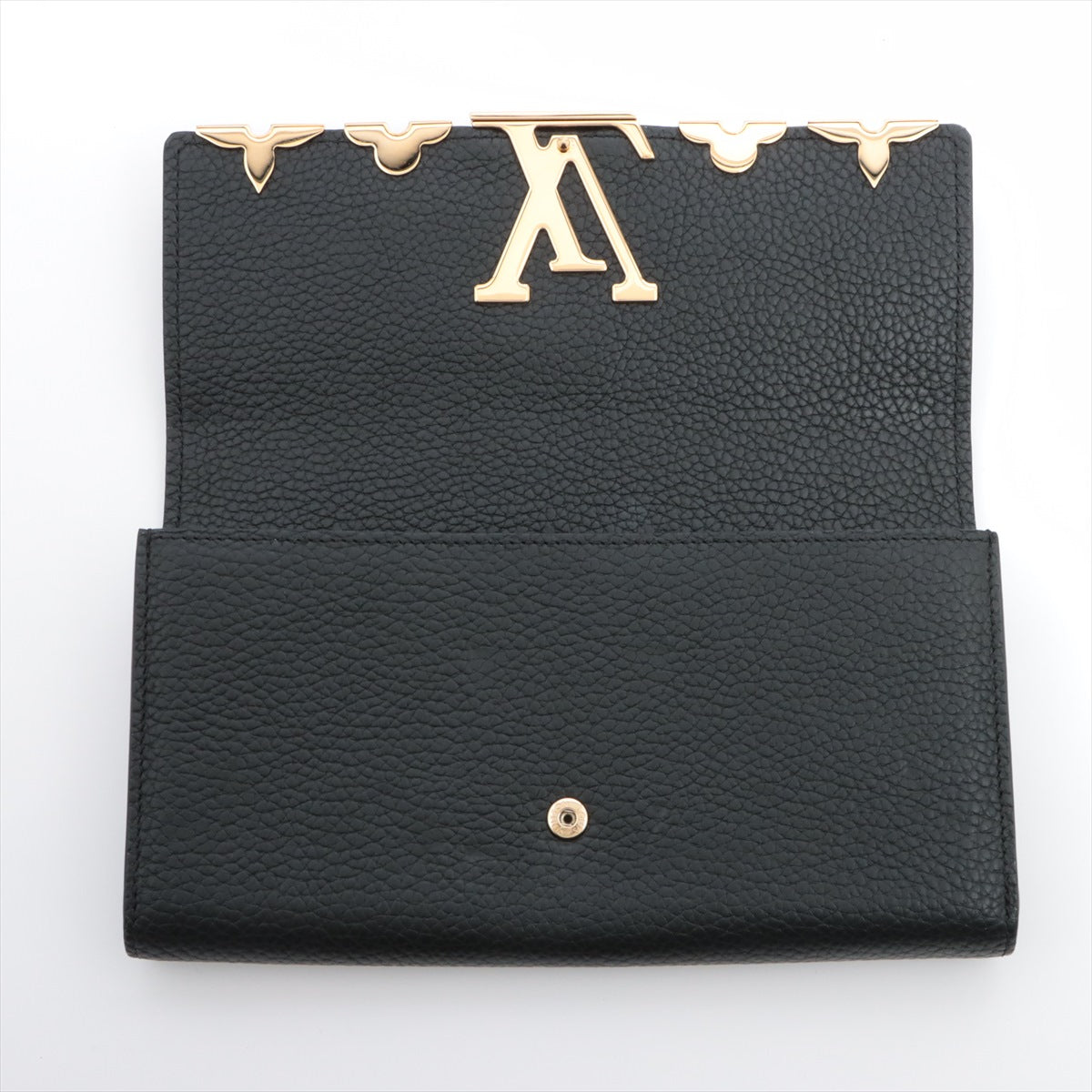 Louis Vuitton Taurillon Portefeuille Capucines M64551 Noir Long Wallet Responsive RFID