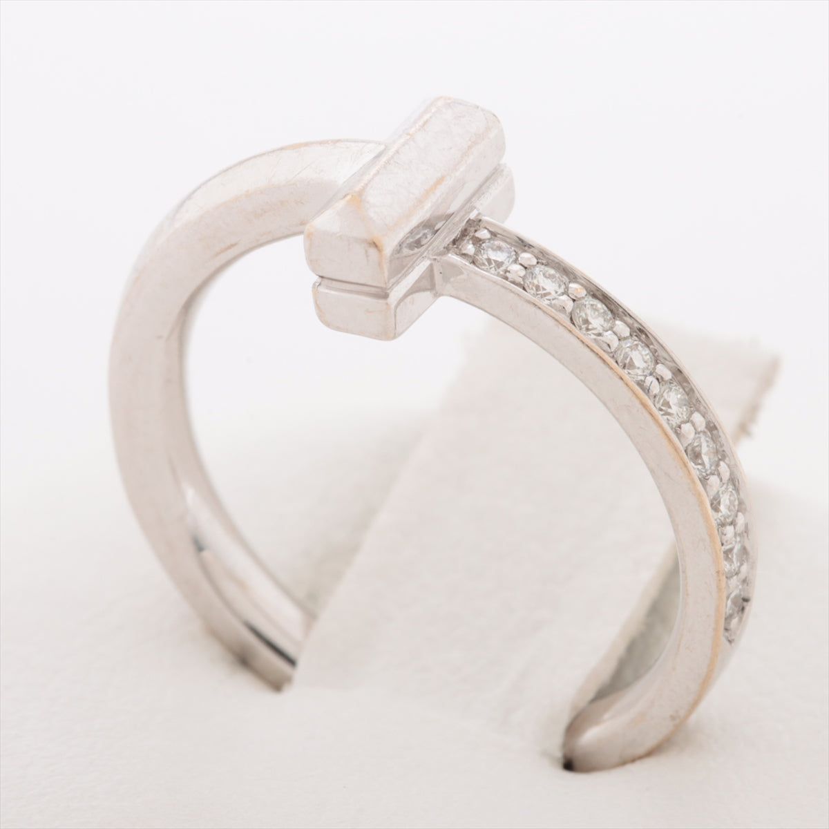 Tiffany T-One Narrow Diamond Ring 750(WG) 4.1g