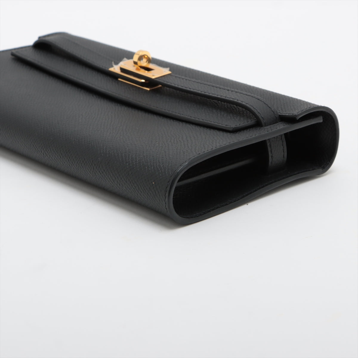Hermès Kelly Wallet Togo Kazak Veau Epsom Black Gold Metal Fittings B: 2023 Internal front pocket cannot be used