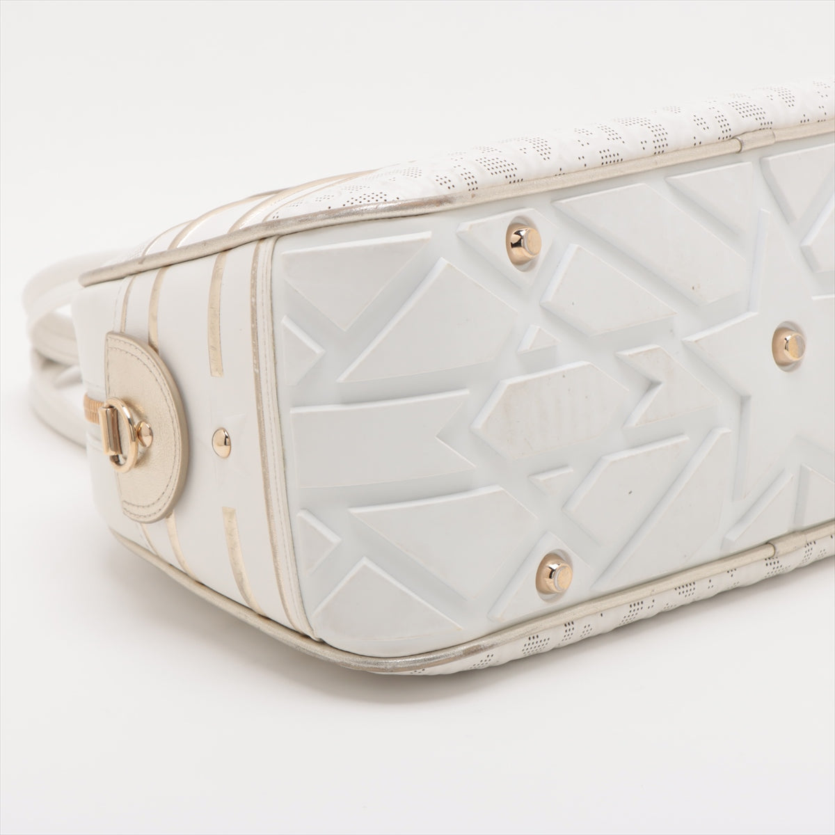 Christian Dior DIOR Vaib Leather × Rubber 2WAY BOSTON BAG White
