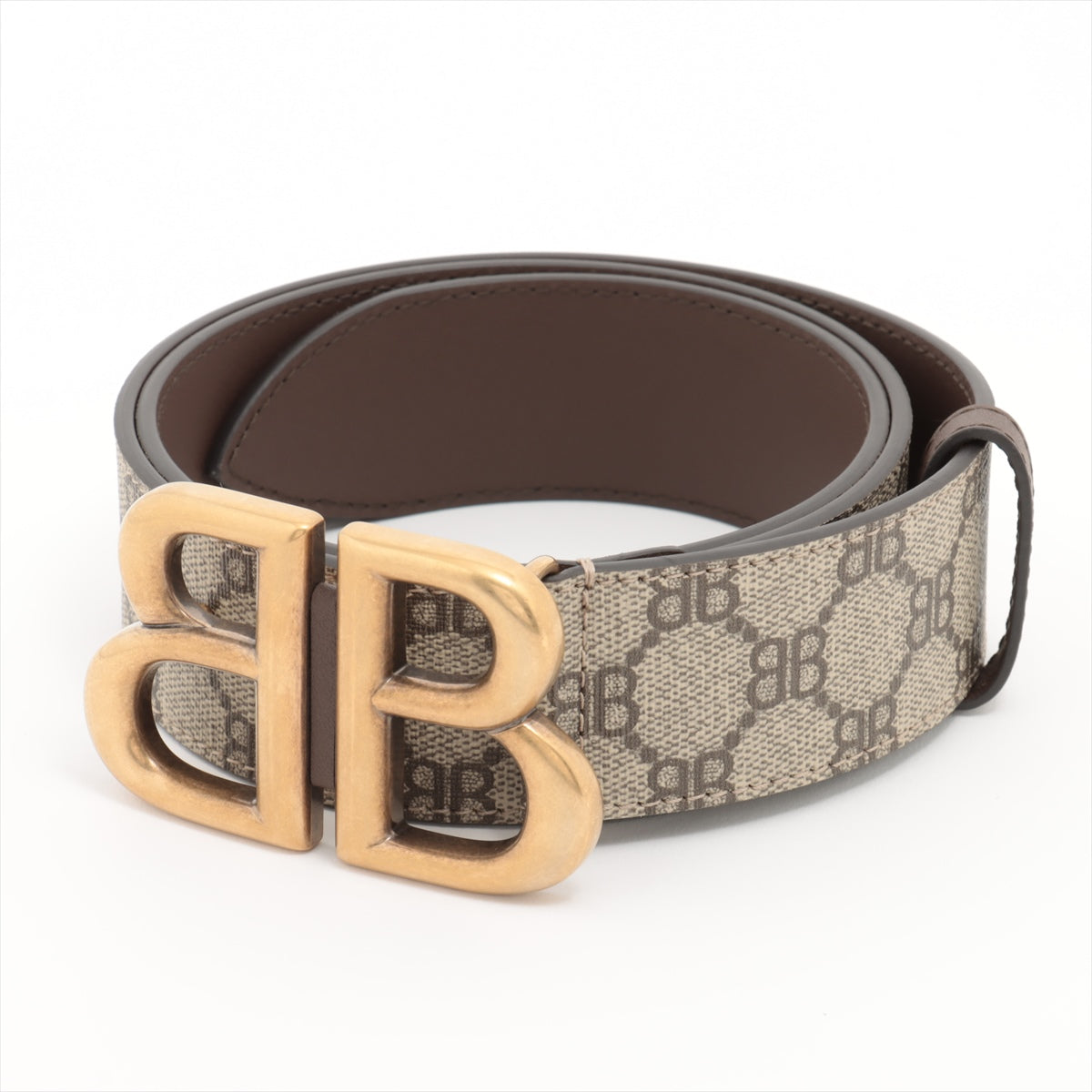 Gucci x Balenciaga 680453 Belt 85 PVC & leather Brown