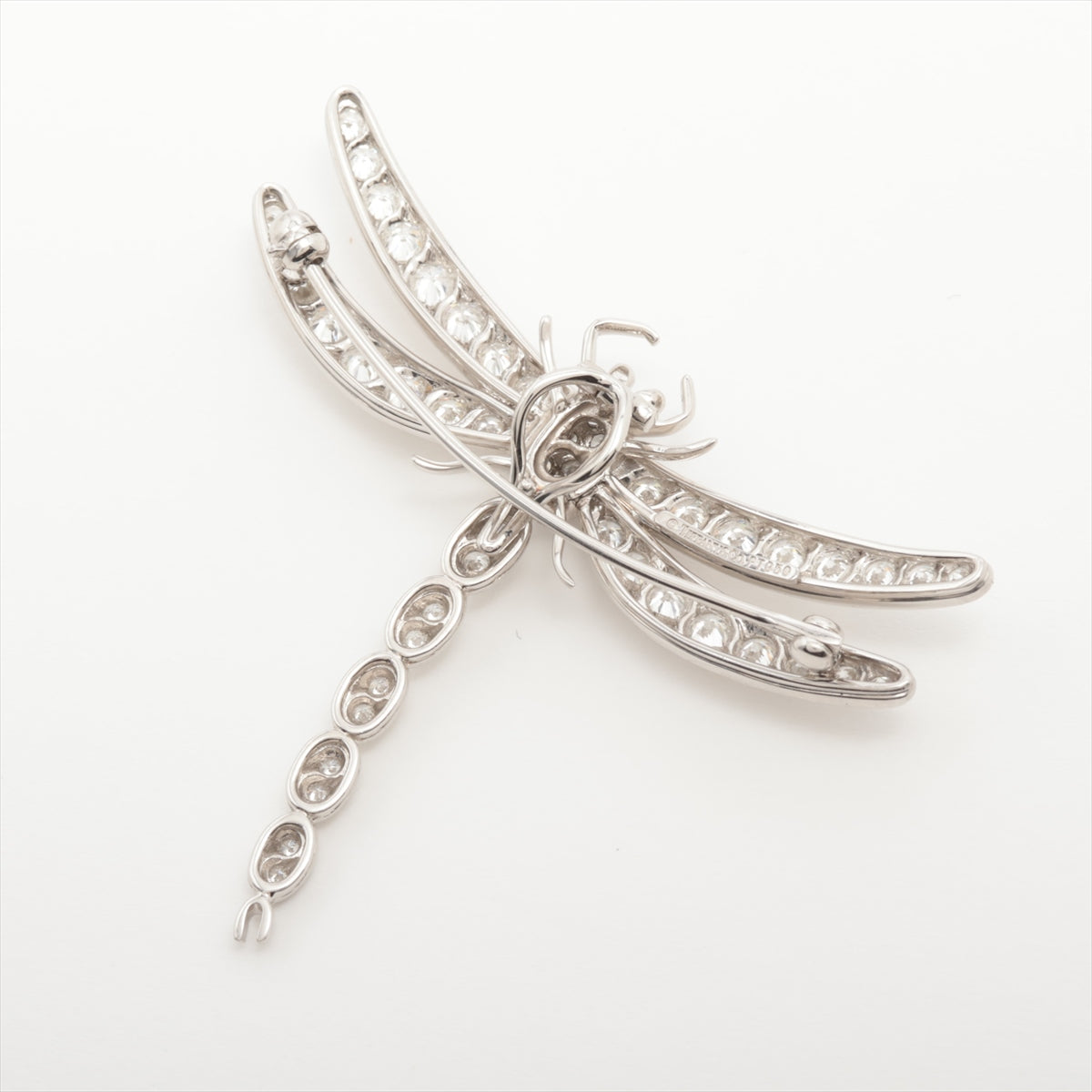 Tiffany Enchant Dragonfly Large Diamond Sapphire Brooch Pt950 10.9g