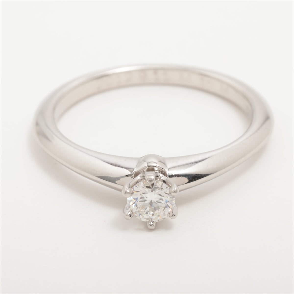 Tiffany Solitaire Diamond Ring Pt950 3.7g 0.18
