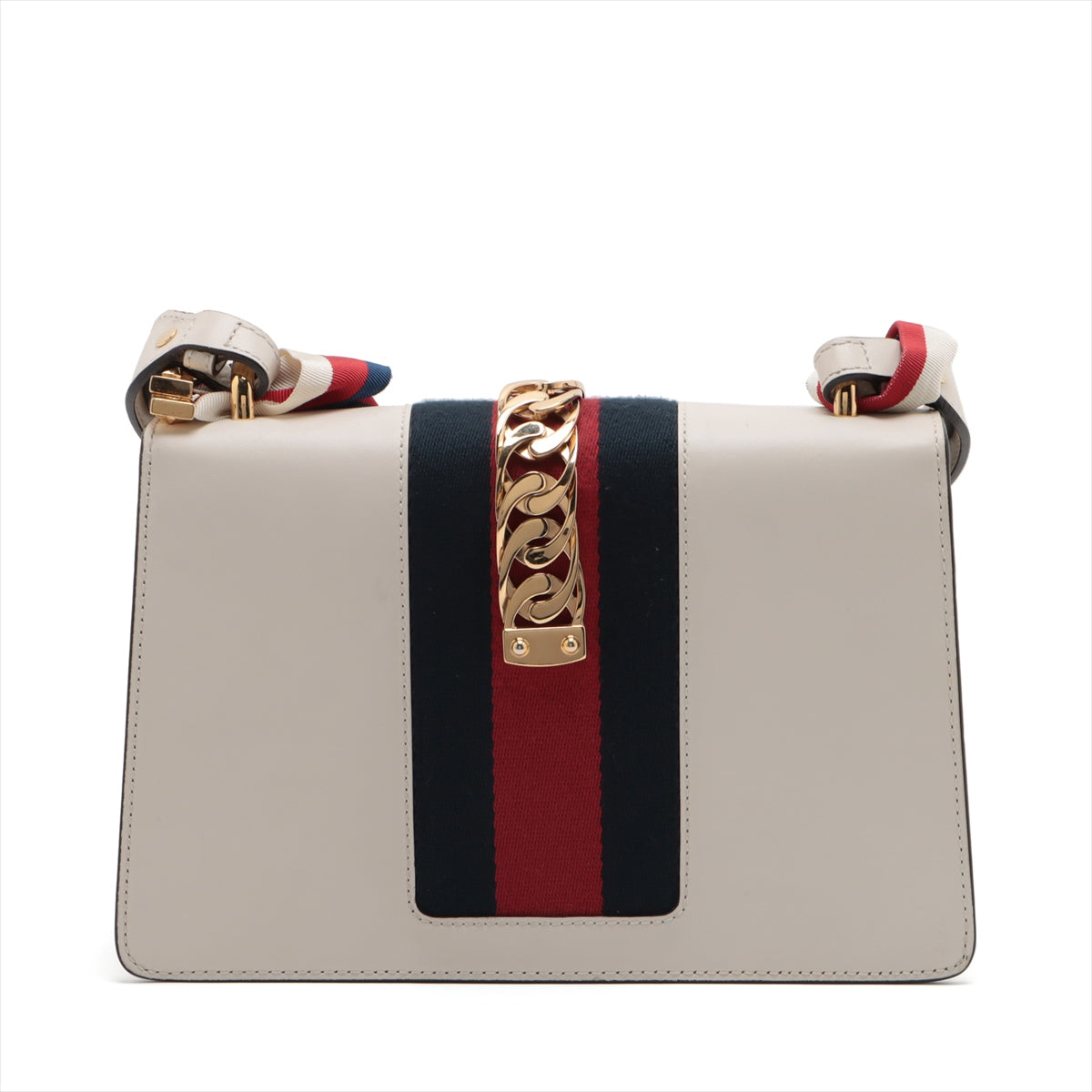 Gucci Sylvie Leather Shoulder Bag White 421882