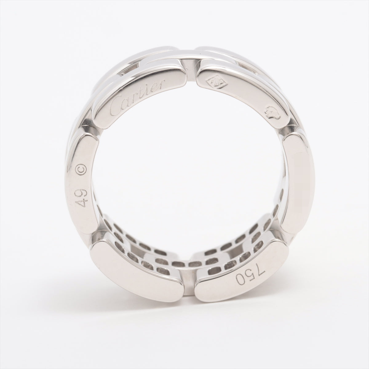 Cartier Maillon Panthère half Diamond Ring 750(WG) 11.6g 49