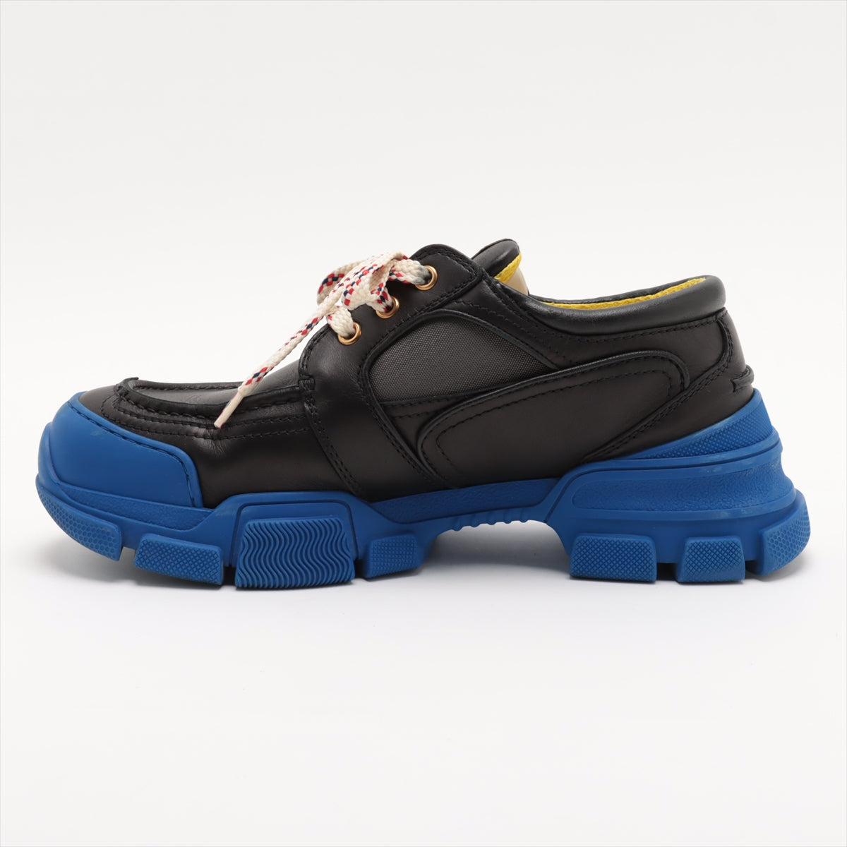 Gucci Leather Sneakers 6 Men's Black x blue BOATREK