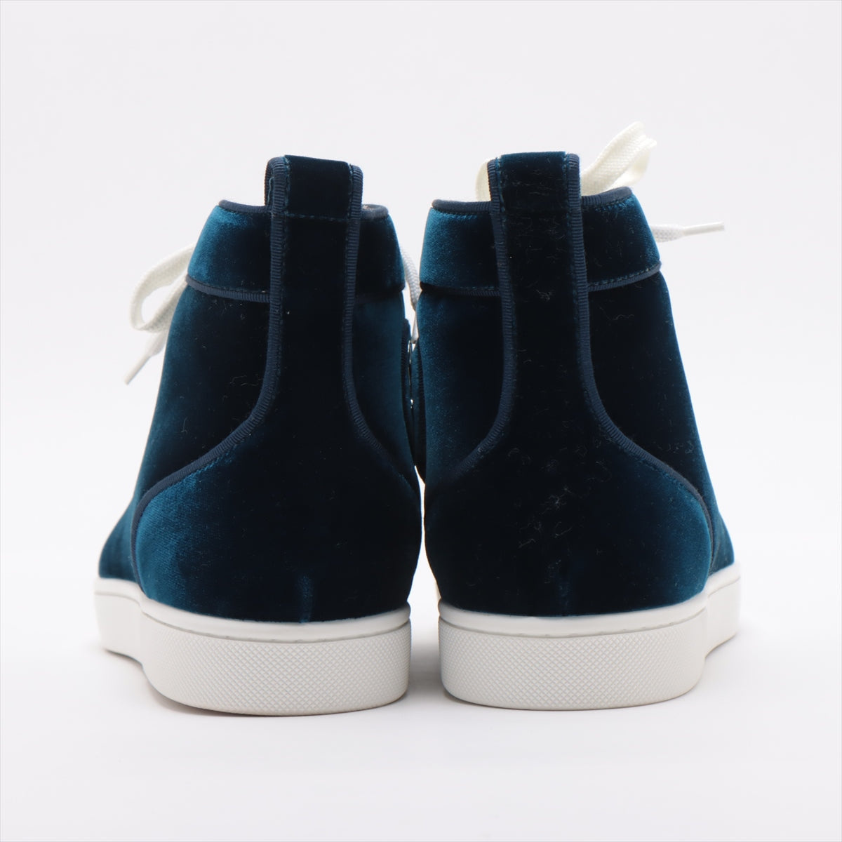 Christian Louboutin Velvet x leather High-top Sneakers 40 Men's Blue LOUIS ORLATO