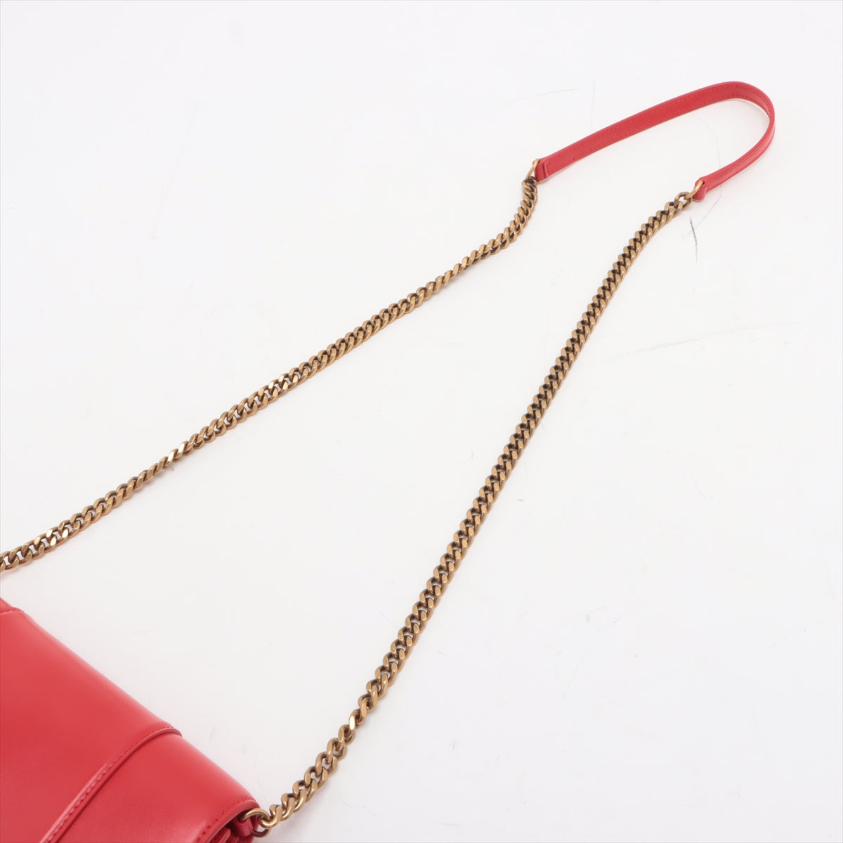Balenciaga Hourglass Leather Chain Shoulder Bag Red 644973