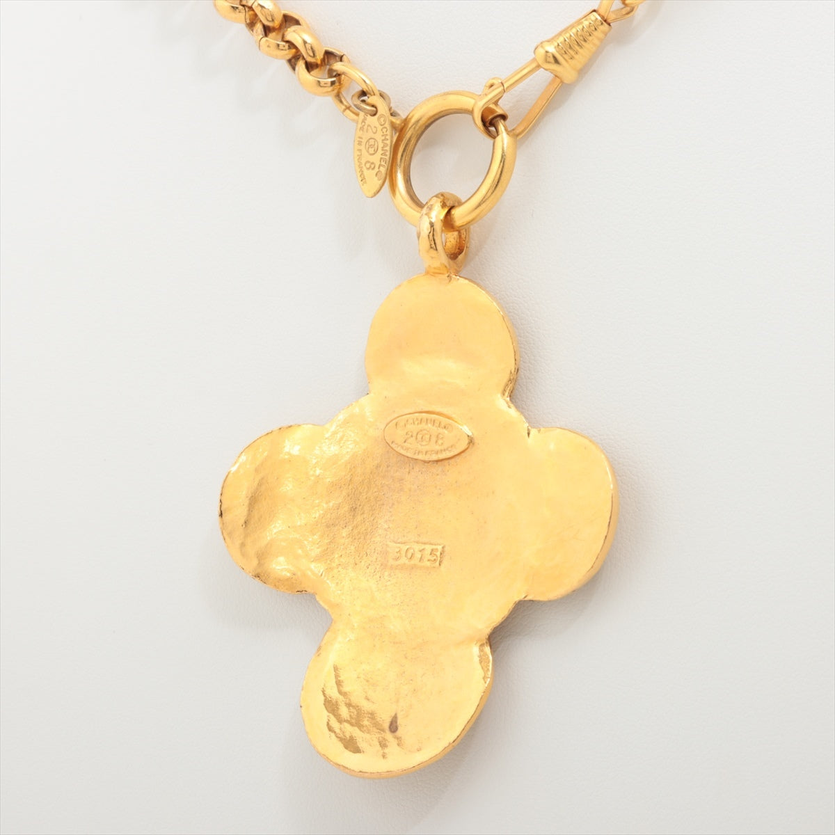 Chanel Coco Mark 28 3015 Necklace GP Gold Cross