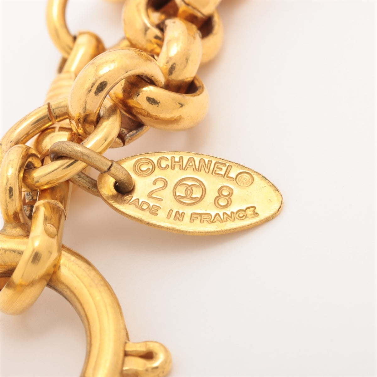 Chanel Coco Mark 28 3015 Necklace GP Gold Cross