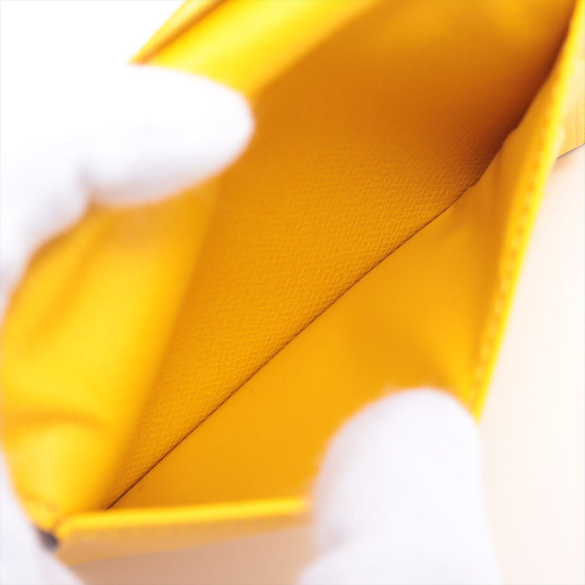 Louis Vuitton Damier Organizer Doo Posh N40596 Brown x Yellow Card Case Responsive RFID