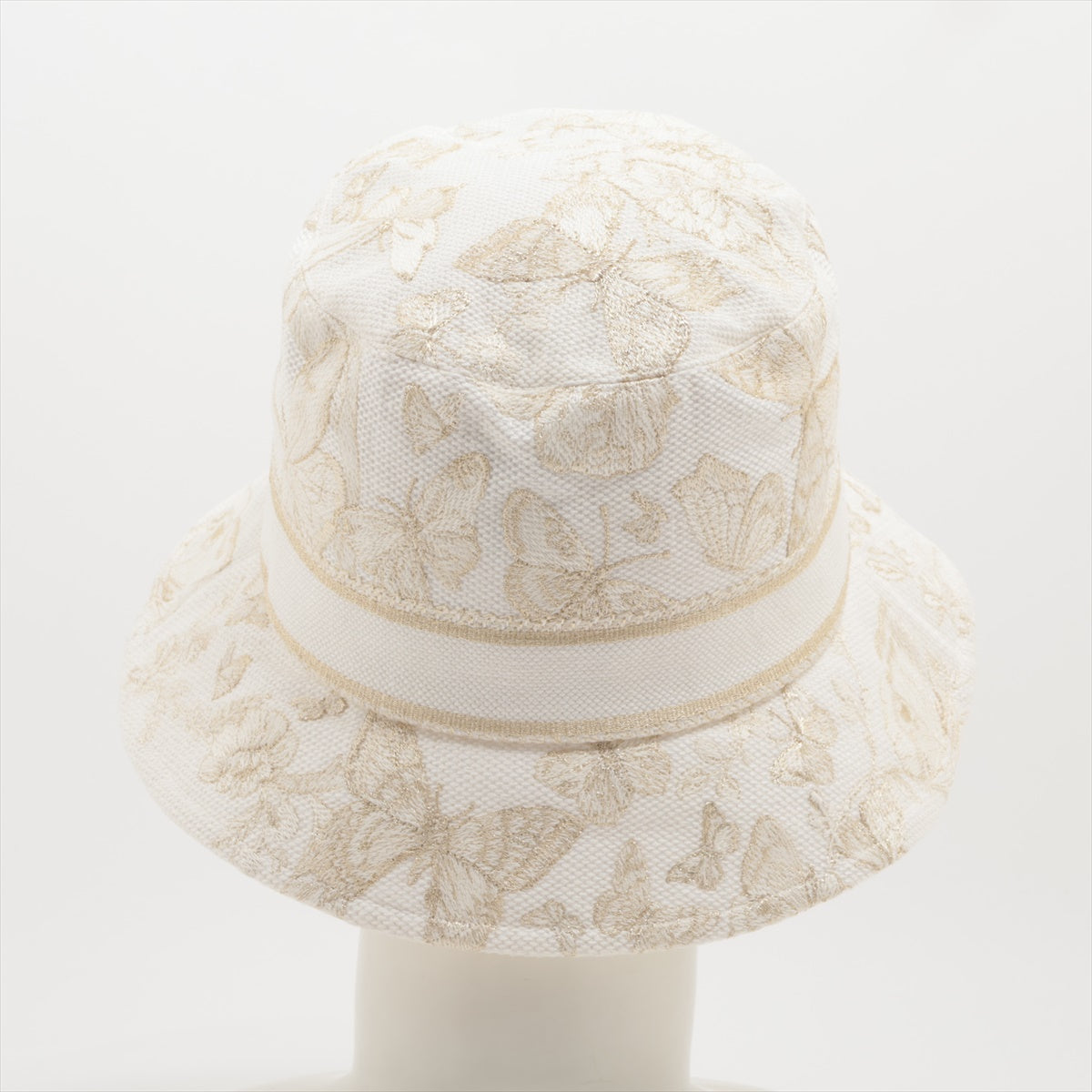 Dior Toile Doo JUY Embroidery Hat 56 Cotton & Polyester White x gold 41DTM923X131 Mexico Butterfly