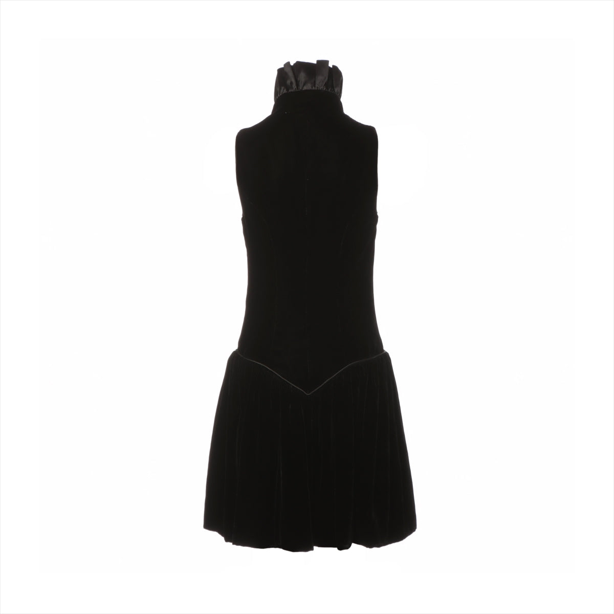 Chanel Coco Button 22 years Rayon × Silk Dress 34 Ladies' Black  velvet minidress P71830V61217