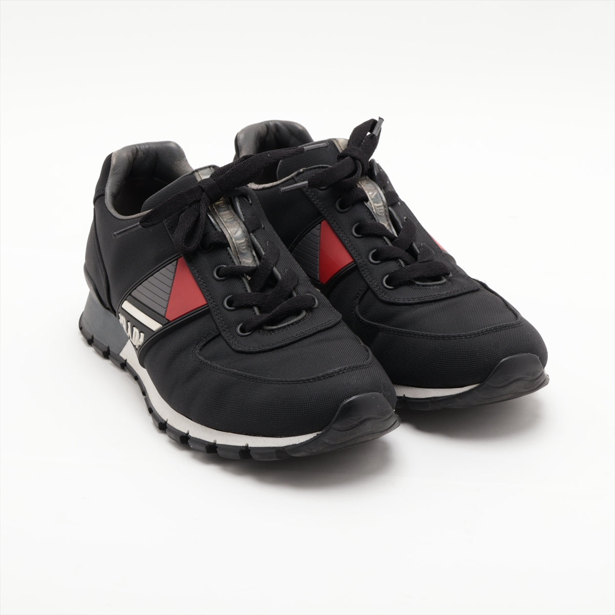 Prada Sport Nylon x Rubber Sneakers 6 Men's Black x Gray 4E3198