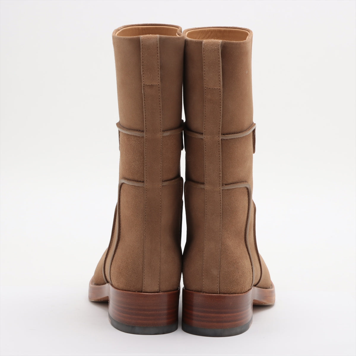 Hermès Suede Short Boots 37 1/2 Ladies' Beige