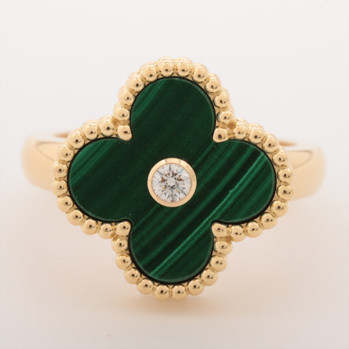 Van Cleef & Arpels Vintage Alhambra Malachite diamond rings 750(YG) 7.3g 50 VCARO3QM50