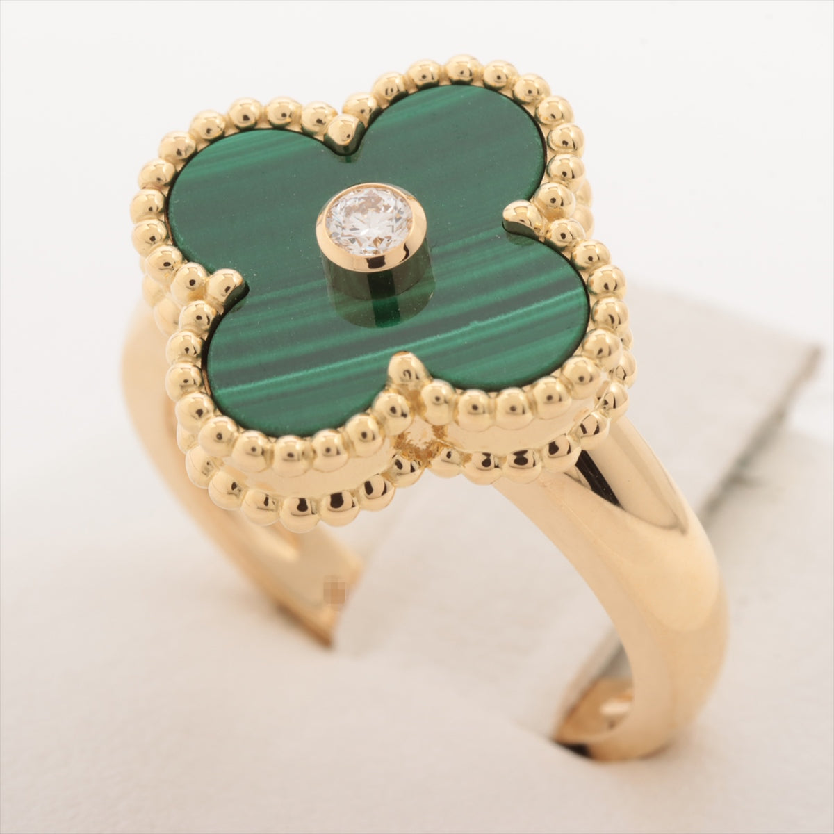 Van Cleef & Arpels Vintage Alhambra Malachite diamond rings 750(YG) 7.3g 50 VCARO3QM50