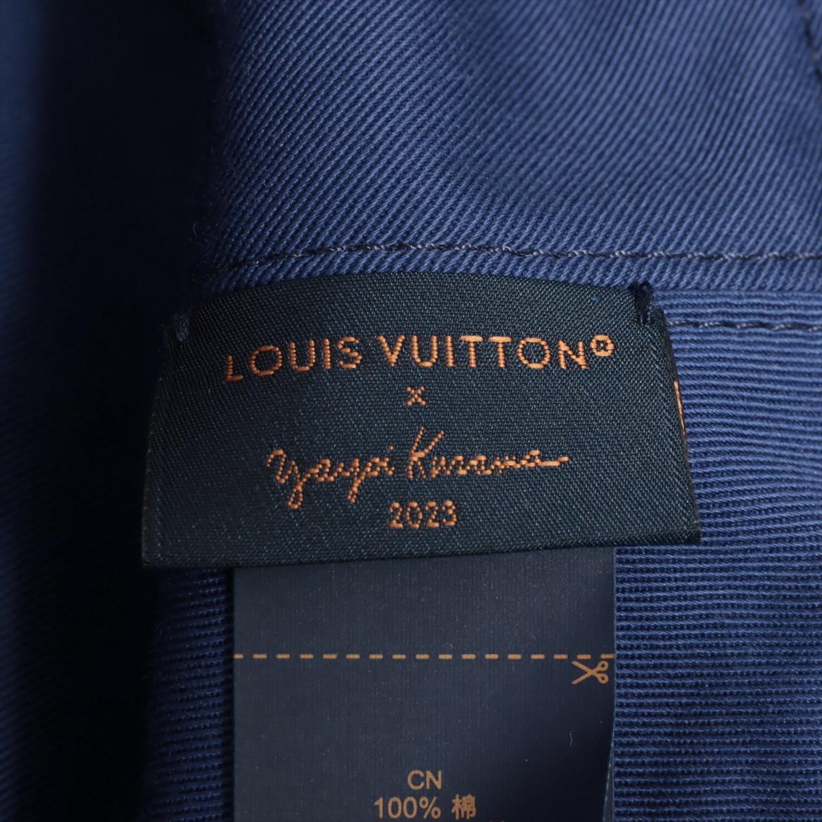 Louis Vuitton x Yayoi Kusama AL0273 Bucket Hat Cotton blue x navy M7065L Chapeau Faith Reversible