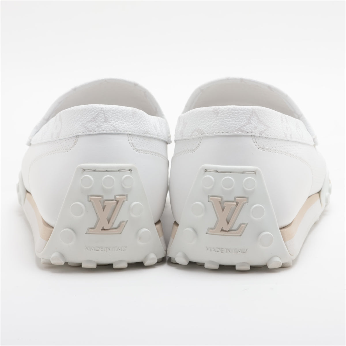 Louis Vuitton LV Racer Line 22 years PVC & leather Driving shoes UK10 Men's White ND0222 Monogram LV Logo box There is a bag