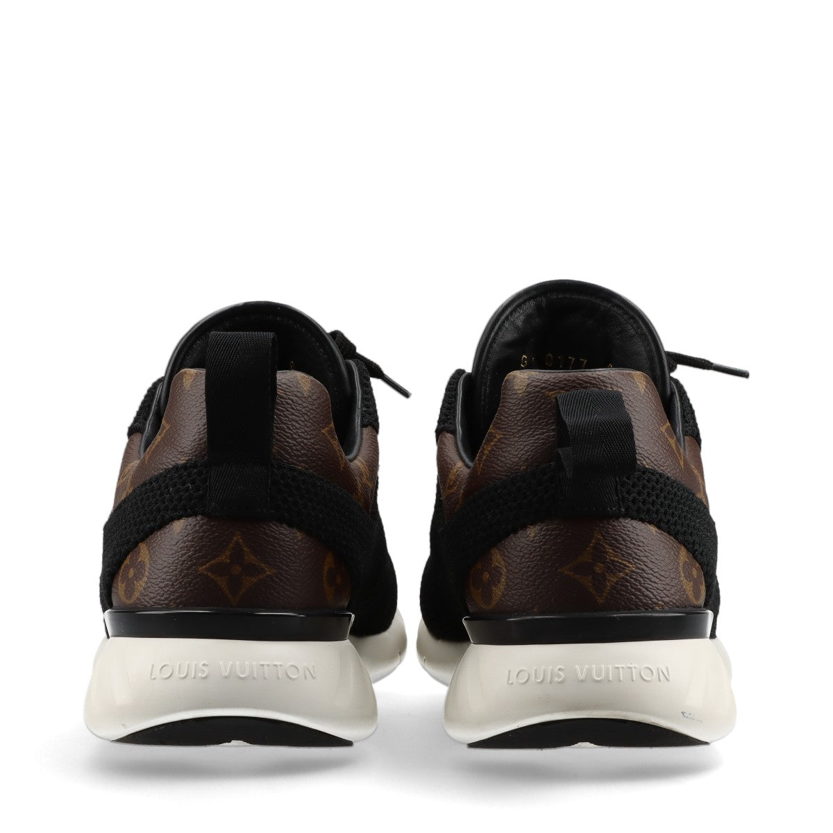 Louis Vuitton Fast lane line 17 years Mesh x leather Sneakers 8 Men's Black × Brown GO0177 Monogram