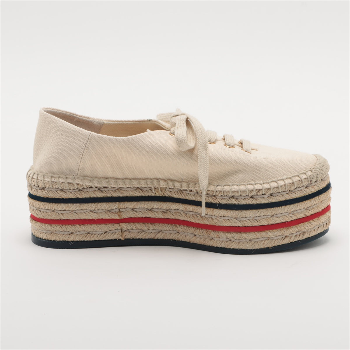 Gucci canvas Sneakers 36.5 Ladies' Ivory 525711 Sherry Line Espadrilles Thick bottom