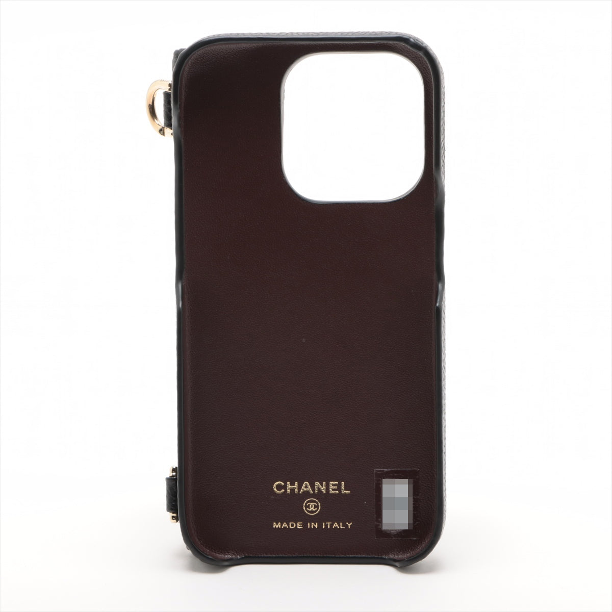 Chanel Matelasse Caviarskin iPhone case Black Gold Metal fittings X5NN4AT3