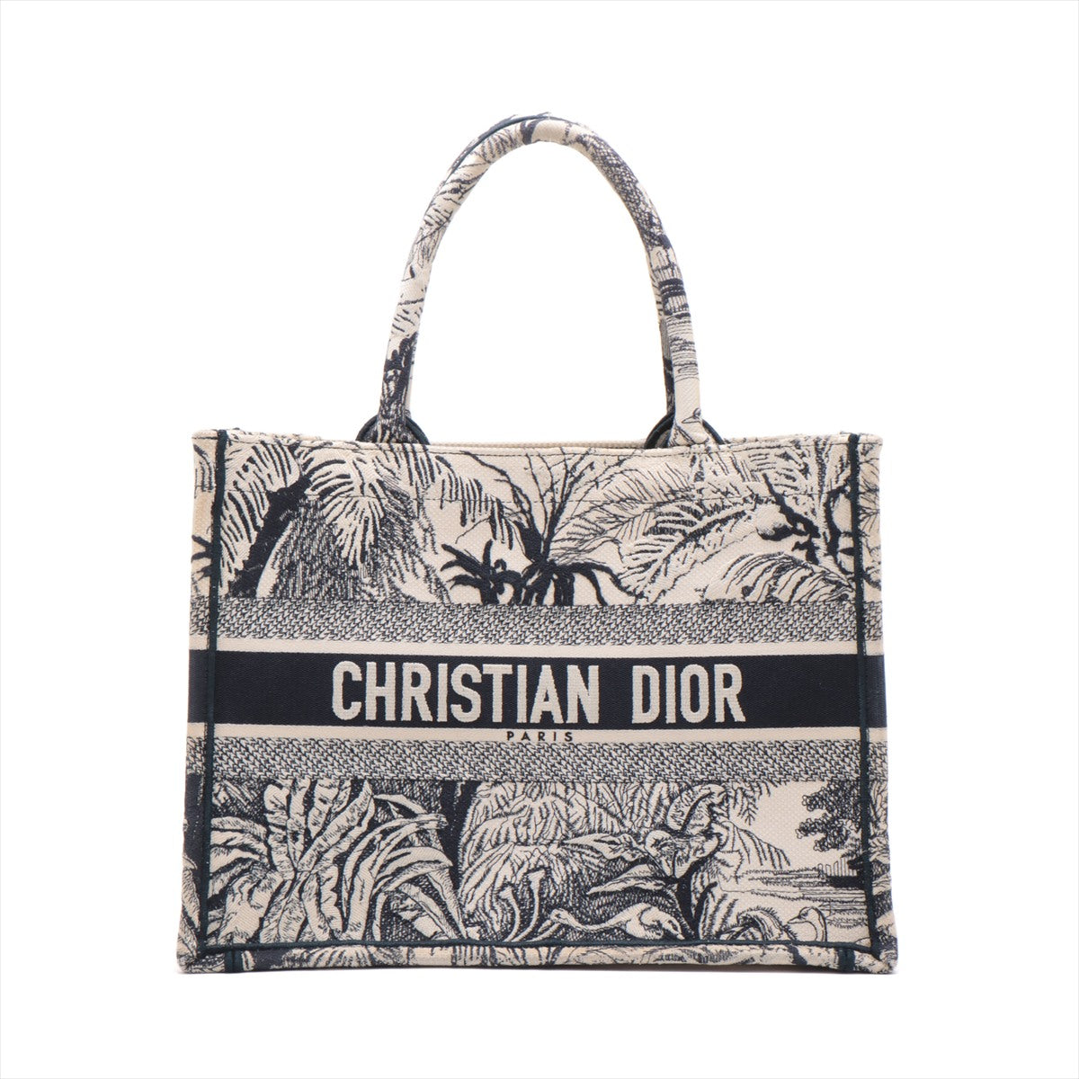 Christian Dior Book Tote Medium canvas Tote bag Navy x white