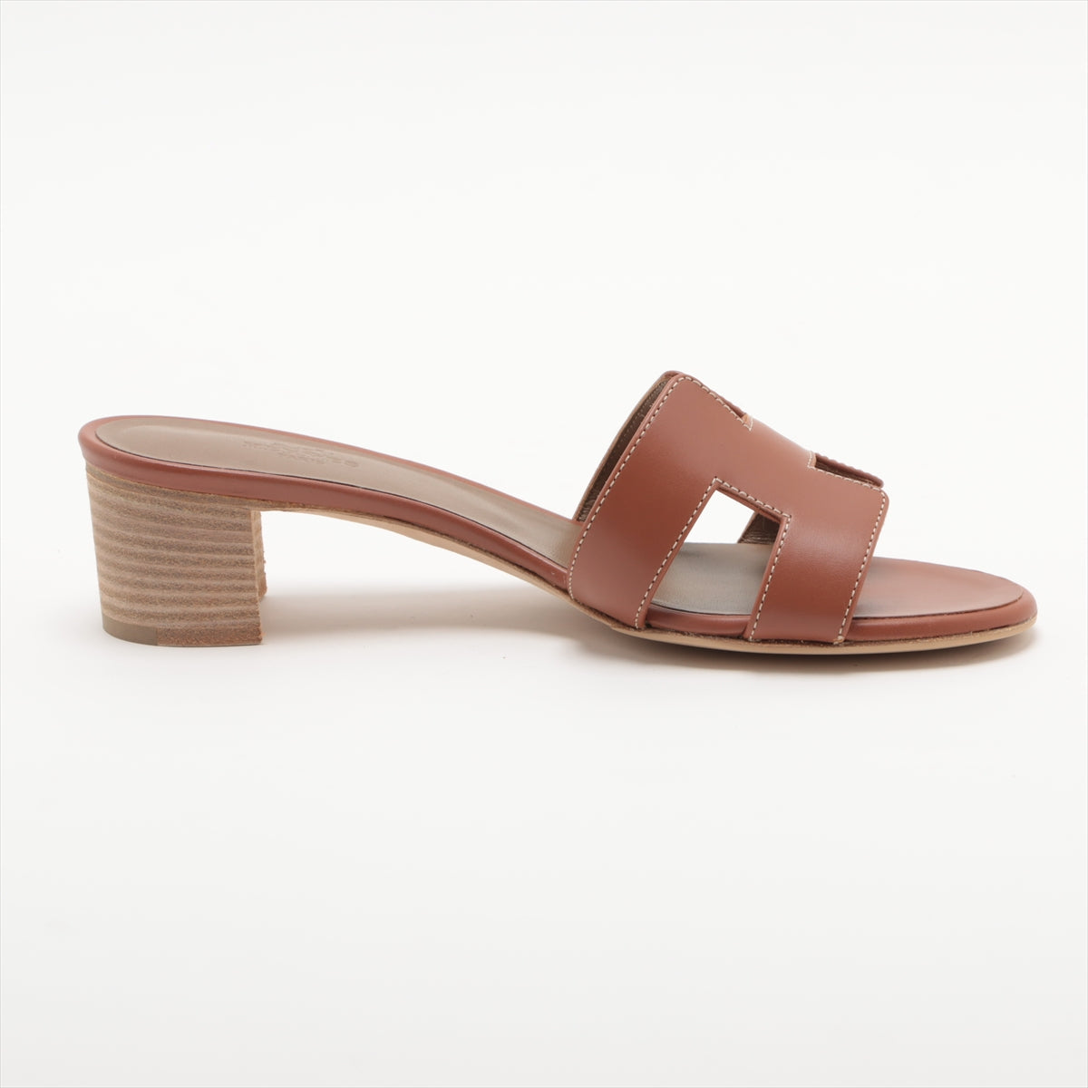 Hermès OASIS Leather Sandals EU37 1/2 Ladies' Brown