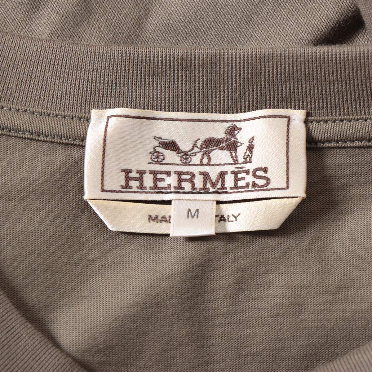 Hermès Cotton T-shirt M Men's Khaki  Caval card