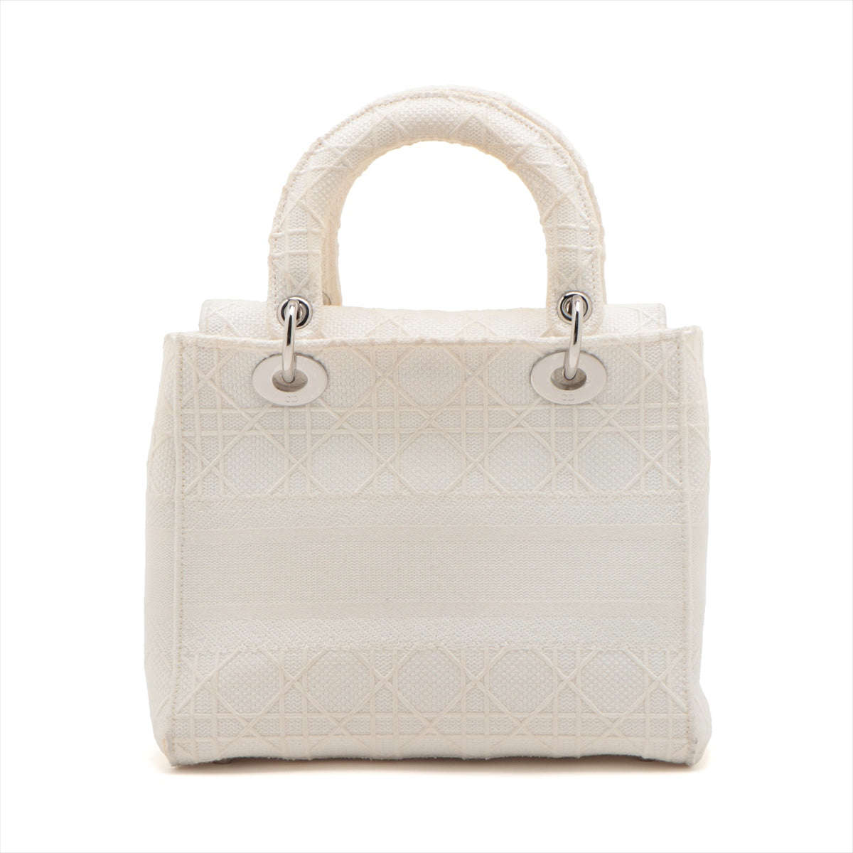 Christian Dior Lady Dior Cannage canvas 2way handbag White