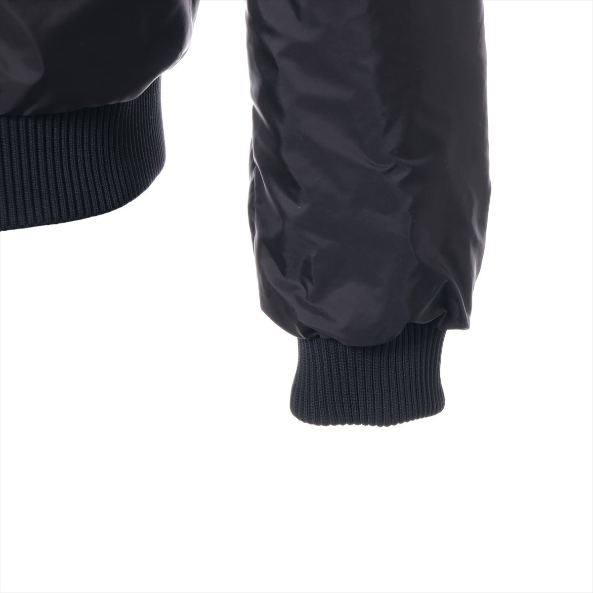 Prada 20 years Nylon & Leather Leather jacket 44 Men's Black  Lambskin UPW368 Triangle logo Reversible