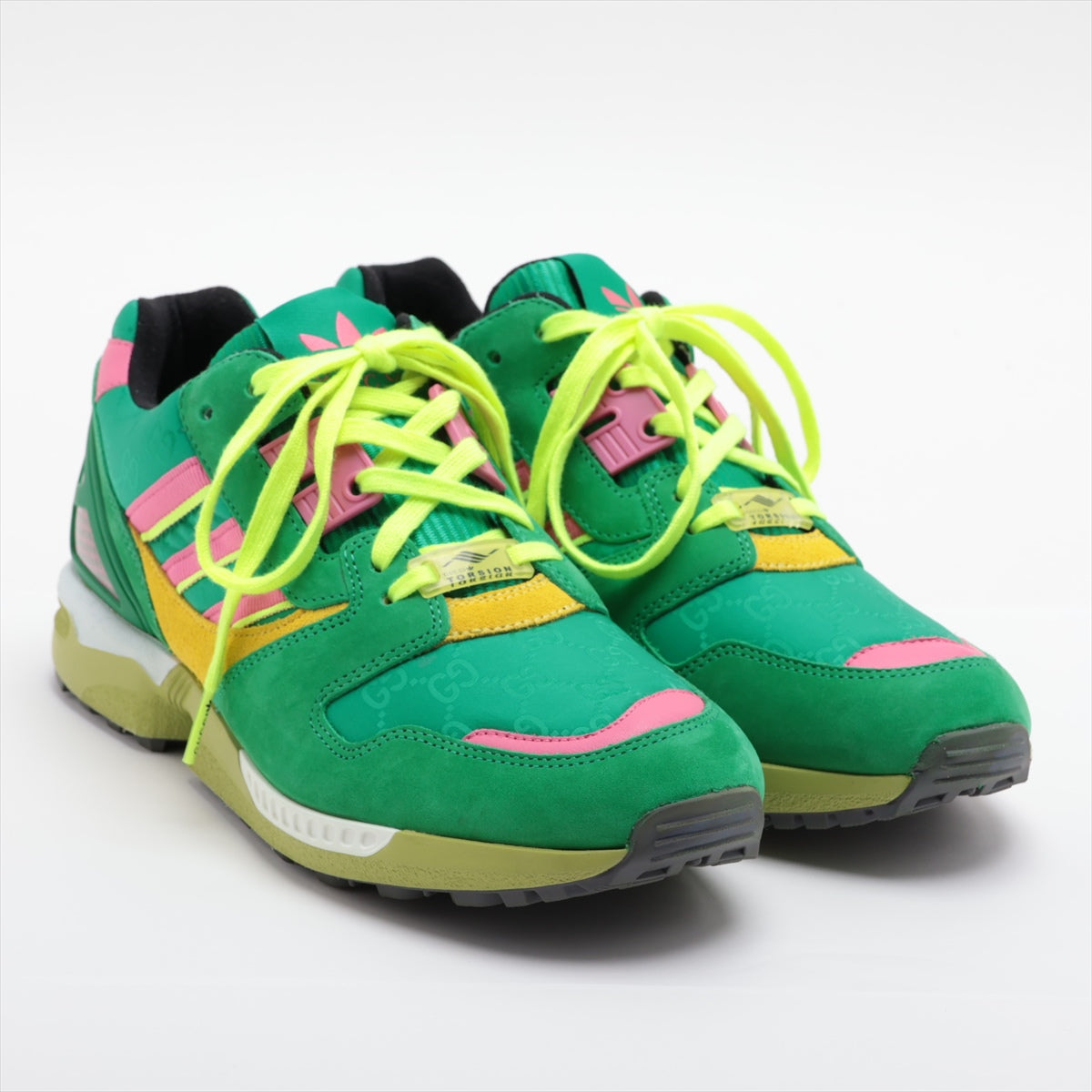 Gucci x adidas ZX8000 23SS Suede x canvas Sneakers 24.5cm Ladies' Multicolor 721937 TORSION GG Supreme Replaceable cord box There is a storage bag