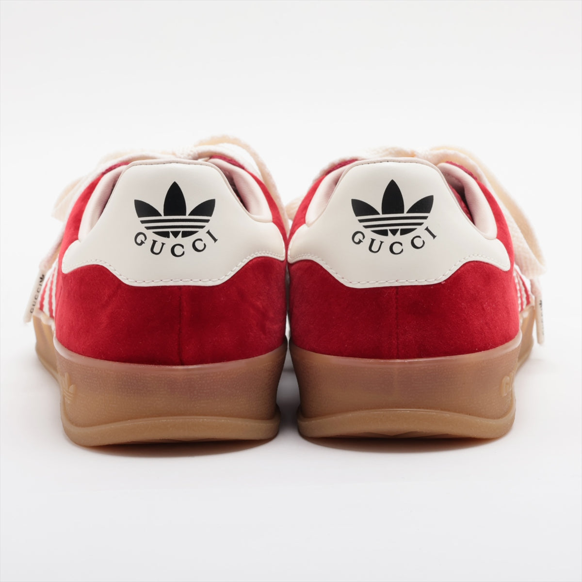 Gucci x adidas Gazelle Velour & leather Sneakers 25.5cm Ladies' Red x white 707848 HQ8853 Replacement string box There is a bag