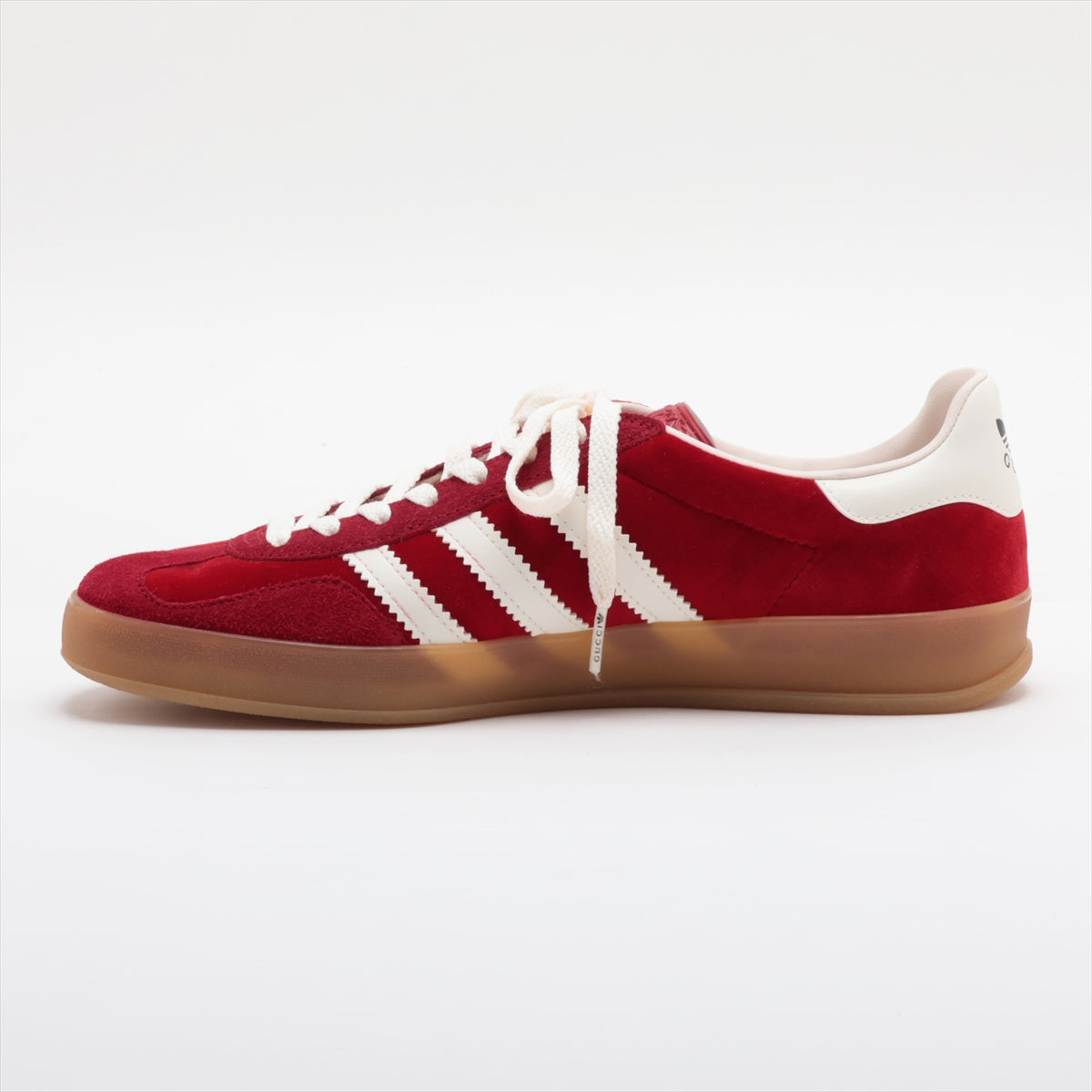 Gucci x adidas Gazelle Velour & leather Sneakers 25.5cm Ladies' Red x white 707848 HQ8853 Replacement string box There is a bag