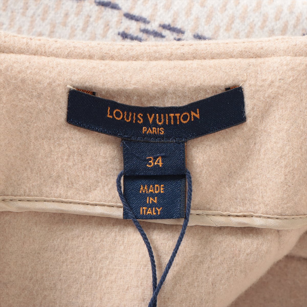 Louis Vuitton 22SS Wool & Cashmere Skirt 34 Ladies' Beige x navy  RW221W Damier Azul