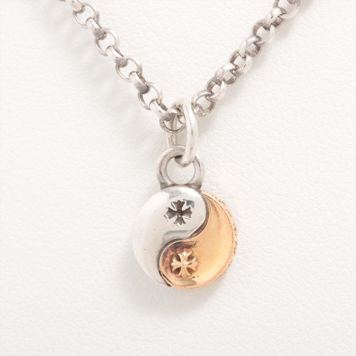 Chrome Hearts Yin Yang Necklace 22K×925 6.7g With invoice Roll Chain 16 Inches