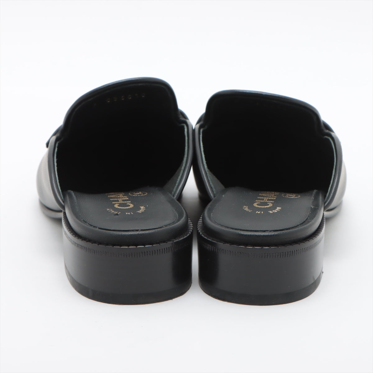 Chanel Coco Mark 20B Leather Mule 37.5C Ladies' Black G36510 Matelasse Box Included