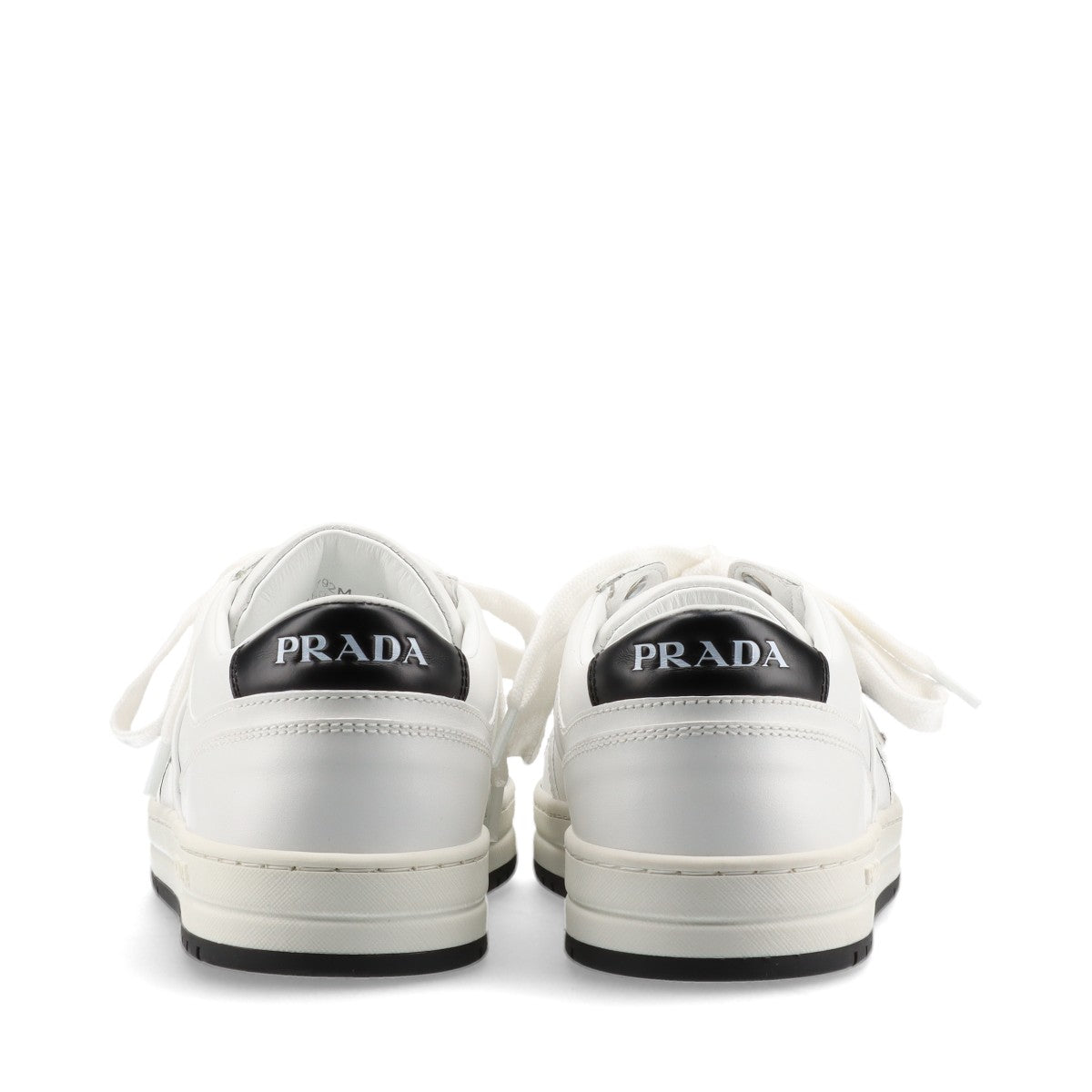 Prada Leather Sneakers EU39 1/2 Ladies' White 1E792M Triangle logo